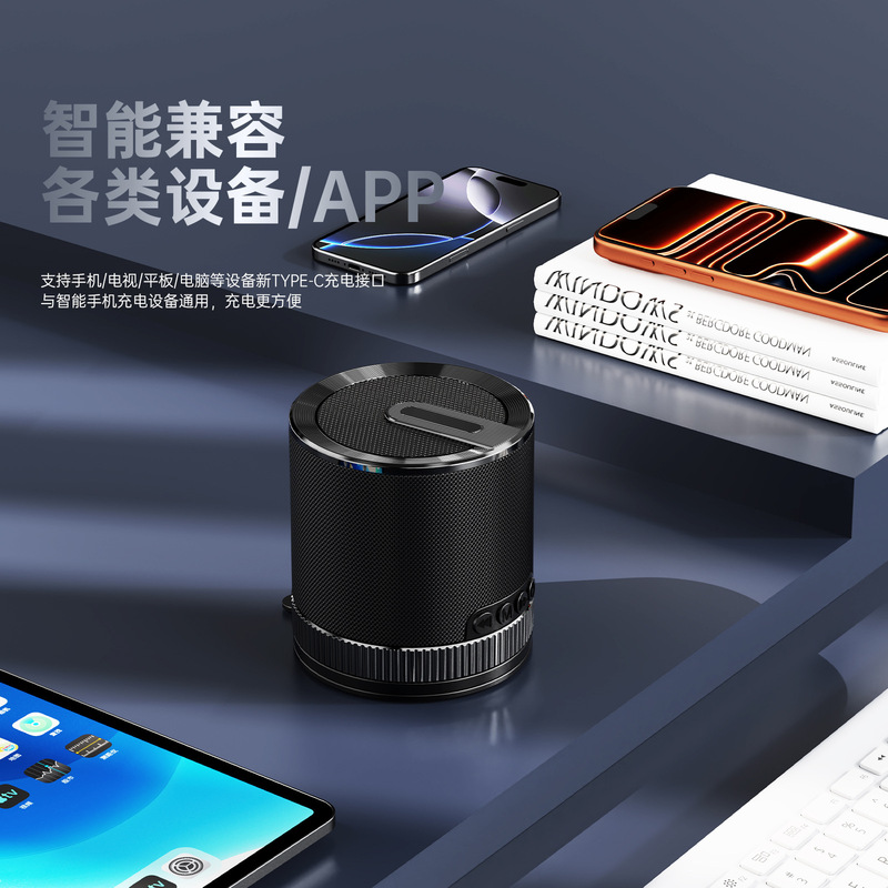 Bathroom Wall Suction Cup Can Insert Card Bluetooth Speaker Can Be Connected in Series with Wireless Subwoofer Black Technology Bluetooth Speaker