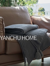 批发批发北欧复古大吊穗毛毯民宿床尾毯床尾巾搭毯床旗盖毯沙发毯