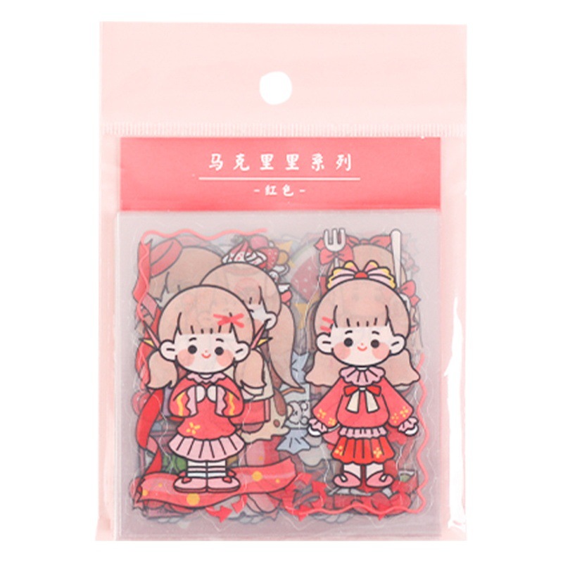 Temporada escolar dibujos animados chica corazón mascota impermeable pegatinas mano cuenta decoración fácil de rasgar pegatinas pintura estudiante pegatinas hechas a mano bolsa