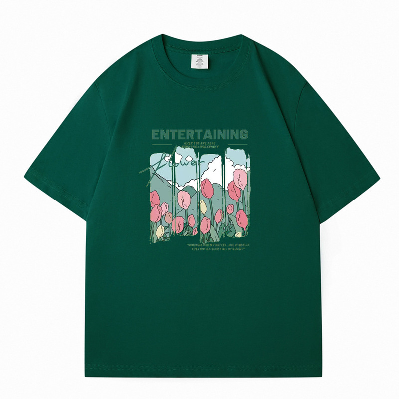 WAVLATII 女性新しいコミック花プリント T シャツ女性 Be|undefined