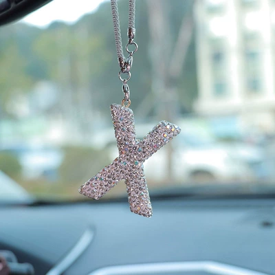Car hanging | interior accessories pendant ladies - x-letter-car-pendant-ab-color-transparent-diamond