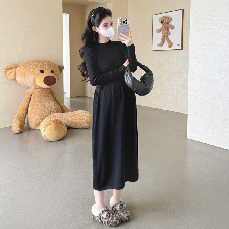 孕妇装秋装2025新款秋冬毛衣打底衫时尚马甲连衣裙两件套冬装套装|undefined