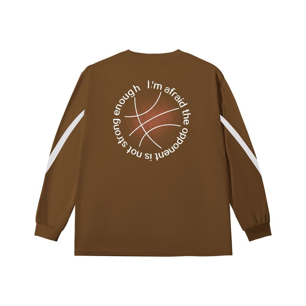 커피 화이트 긴 소매 볼 라운드