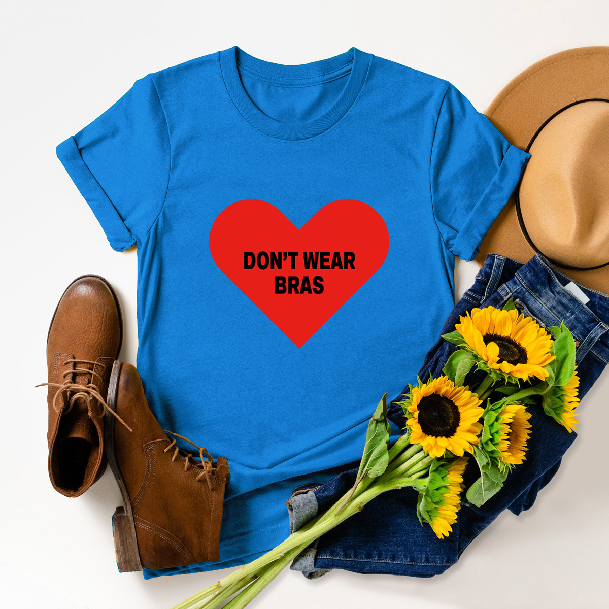 popular love heart printed cotton t-shirt  NSSN40350
