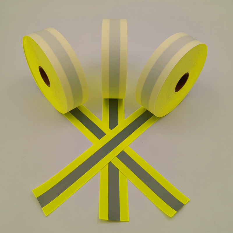高亮反光布牛津底反光织带荧光黄工装专用反光条警示反光材料
