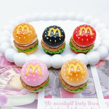 麦门永存！仿真多层汉堡包微缩食玩树脂配件diy钥匙扣挂件娃娃屋