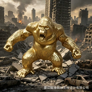 跨境货源金刚大猩猩树脂摆件多色可选桌面动物雕塑外贸礼品可定制