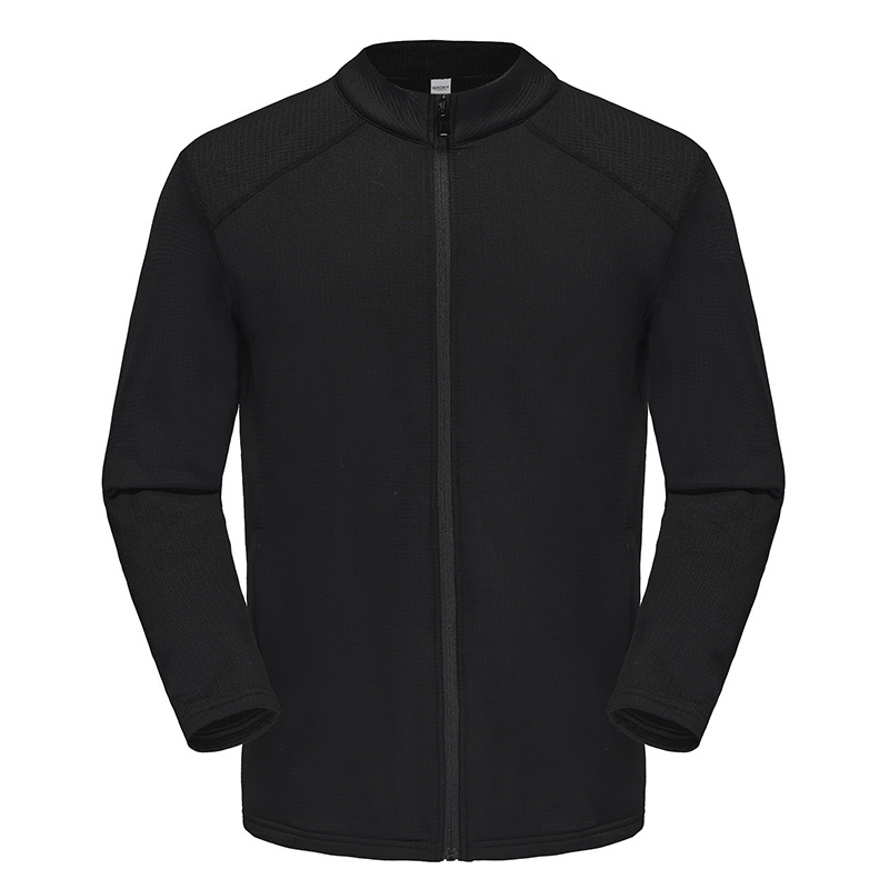 Nueva chaqueta de cuello alto para hombre al aire libre suéter casual de color sólido cardigan con cremallera chaqueta deportiva de lana para correr