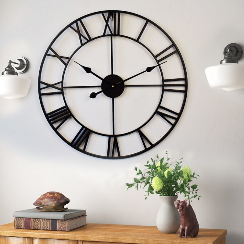 Reloj de pared romano nórdico digital moderno simple moda creativa personalizada Reloj de pared salón hogar mudo reloj de hierro
