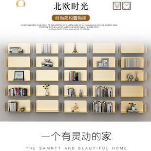 Nordic Wall Iron Rack Wall Hanging Simple Creative Bookshelf Partition Wall Decorative Rack Living Room Display Rack