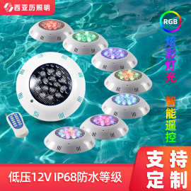 七彩RGB遥控LED塑料挂壁泳池灯 水池亮化水底灯 低压防水壁灯