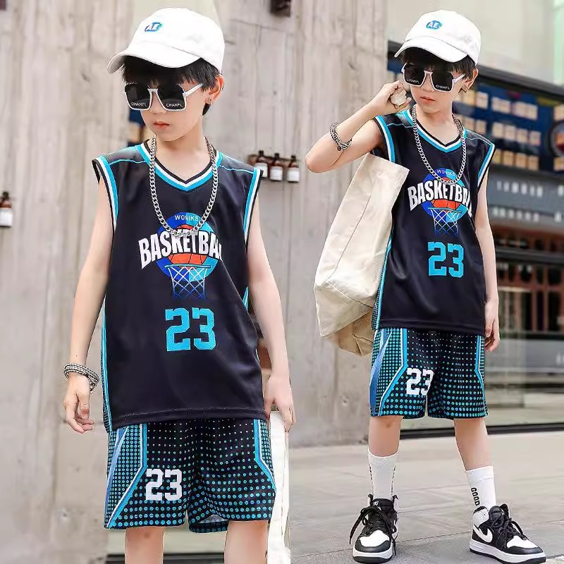 Boys' Basketball Clothes Quick-Dry suit Baby Sleeveless Vest Summer Clothes Children's Boys Summer Sports Jersey