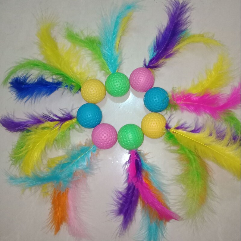 Cat Toys Feather Plastic Ball Pet Cat Squeaky Ball Mini Pet Cat Teaser Stick Wholesale Kitten Cat Toys Feather Plastic Ball Pet Cat Squeaky Ball Mini Pet Cat Teaser Stick Wholesale Kitten