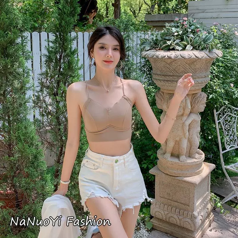 Summer silk tank top, sexy underwear as outerwear, bra top