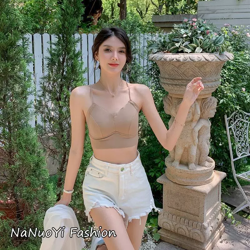 Summer silk tank top, sexy underwear as outerwear, bra top