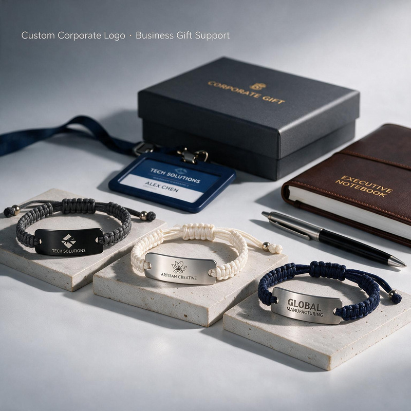 Cross-Border Best-Selling Couple's Bracelet, Stainless Steel Curved Piece, Can Be Engraved, Hand-Woven Flat Knot, Amazon Black and White Bracelet Cross-Border Best-Selling Couple's Bracelet, Stainless Steel Curved Piece, Can Be Engraved, Hand-Woven Flat Knot, Amazon Black and White Bracelet