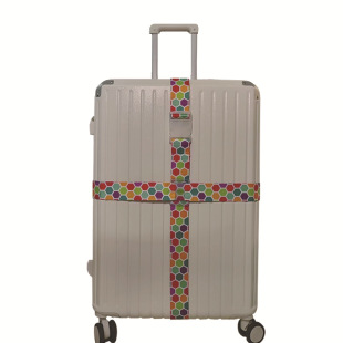 Luggage Strap Cross Packing Strap Tas Customs Lock Reinforced Luggage Strap Trolley Case Binding Strap Honeycomb Fantasy Color