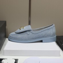 高定外贸2025新款翻盖金属扣小皮鞋单鞋女小香风书包扣乐福鞋潮