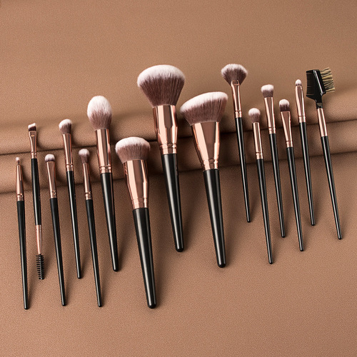 Portable makeup brush set, 15 beginner eye shadow brushes, powder brushes, beauty tools, complete set of makeup brushes