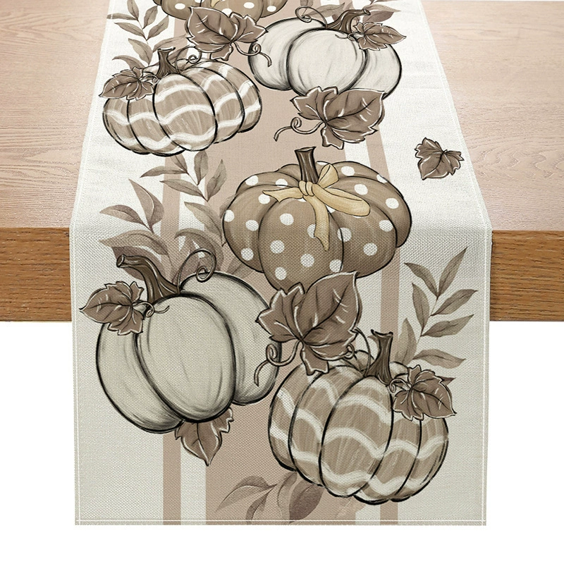 Дорожка на стол, серия тыквенного урожая, 33×180 см, осеннее украшение кухни и столовой