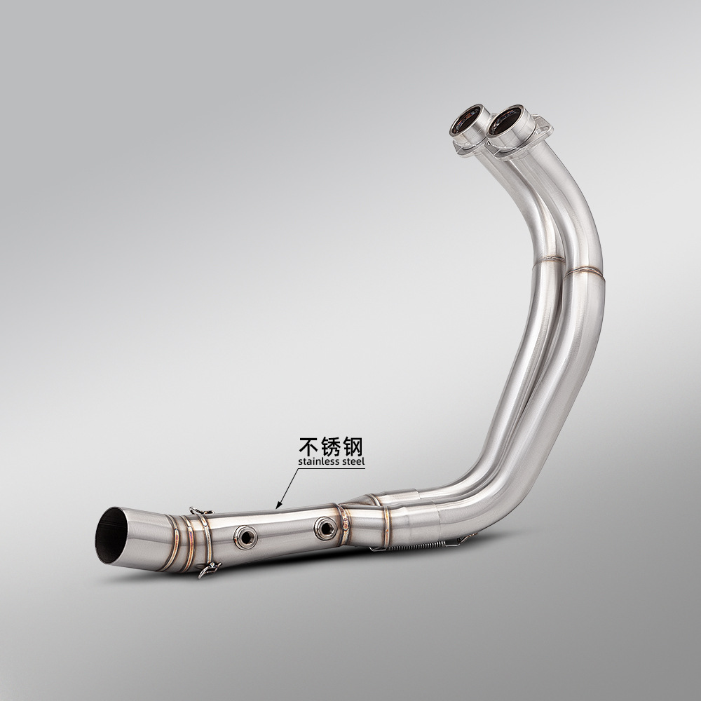 Mt07 Stainless Steel Dual Oxygen Port Front Exhaust Pipe Ar Scorpio Arrow Brand Rear Section Motorcycle Full Exhaust System