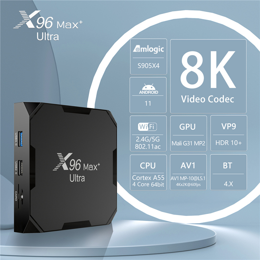 X96 Max+ Ultra TV Box Android 11 Amlogic S905X4 X96 Max Plus 8K