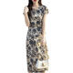 2024 New Vintage Improved Cheongsam Elegant High-end dress Guofeng Printed Mother Dress Mid-length Skirt for Women
