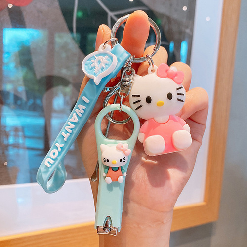 DIY cartoon PVC soft rubber 3D new character keychain, cute keychain ring, activity keychain