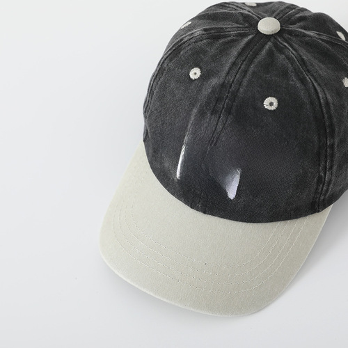 Spring and Autumn New Children's Washable Duck Bill Hat Korean Style Embroidered English Unisex Children's Sun Hat Color Block Baseball Cap Wholesale