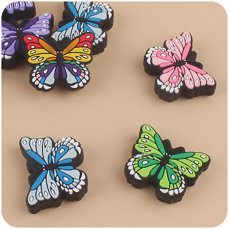 Nuevo bebé suministros de dibujos animados Flor Mariposa pequeño mordedor creativo bebé molar pezón cadena anti-gota cadena Accesorios