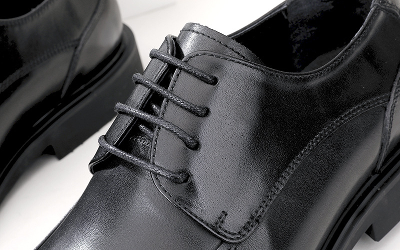 Plus-size business dress shoes men's British style tie top layer of cow leather wedding shoes_voghion.com
