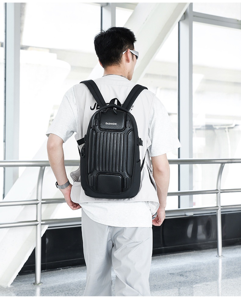 Wholesale hard-shell anti-collision computer bags, men's fashionable large-capacity backpacks, functional windproof and water-repellent travel backpacks undefined