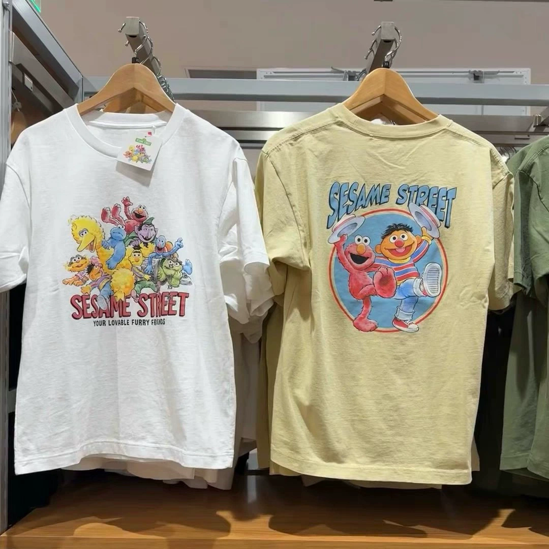 Японский заказ 2025: новые летние мужские и женские футболки с принтом для пар, повседневные, с коротким рукавом, 477880/477882