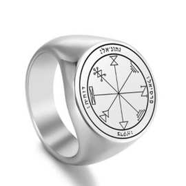 不锈钢戒指所罗门印章木星火星水星月亮土星太阳金星时尚戒指饰品