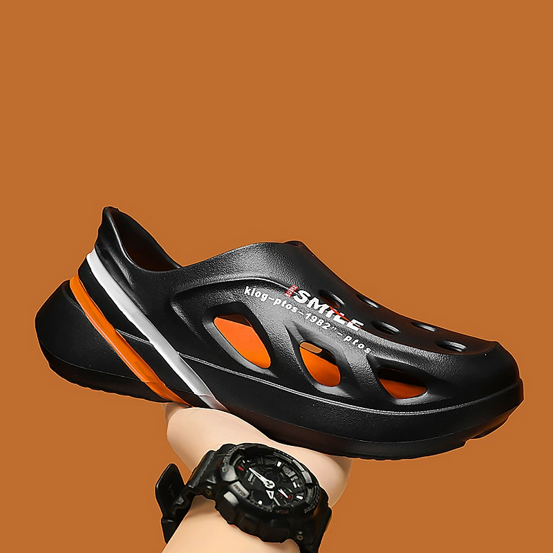 Новая обувь Croc, мужская летняя верхняя одежда, нескользящие пляжные сандалии, спортивные и для отдыха тапочки для вождения на толстой подошве, мужской модный стиль