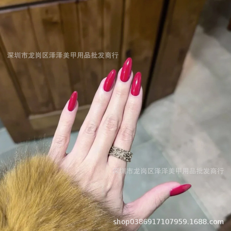 Wholesale Dragon Fruit Color Medium-Length Almond-Shaped Nails, High-End, Skin-Brightening, Detachable, Pure Handmade Premium Nail Pieces for Cross-Border Sales Wholesale Dragon Fruit Color Medium-Length Almond-Shaped Nails, High-End, Skin-Brightening, Detachable, Pure Handmade Premium Nail Pieces for Cross-Border Sales