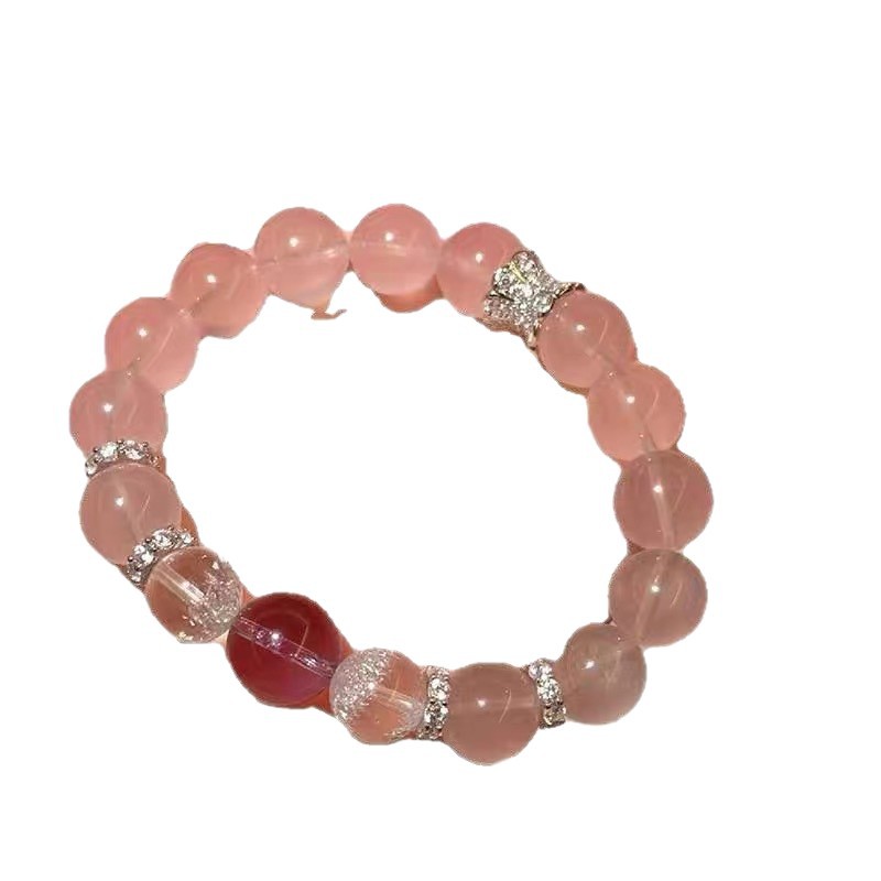 Madagaskar Rosenquarz Armband Mit Amethyst Transferperlen_voghion.com