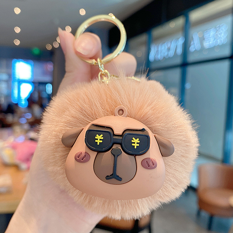 Animal de dibujos animados Kapibara peluche bola lindo peluche delfín tridimensional bolsa suave colgante llavero