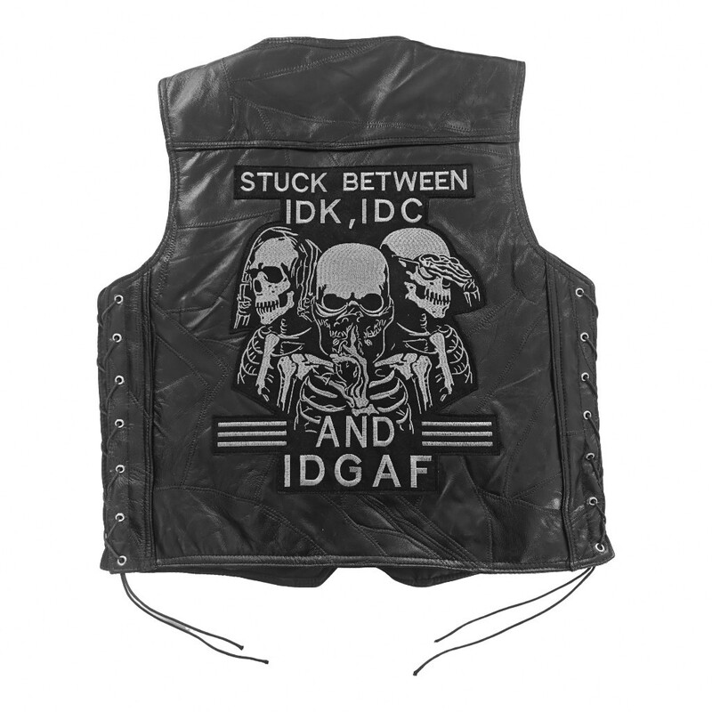 Dark Style Harley Motorcycle Leather Vest, Genuine Leather Riding Vest, Street Style Unisex Leather Vest, Sleeveless Dark Style Harley Motorcycle Leather Vest, Genuine Leather Riding Vest, Street Style Unisex Leather Vest, Sleeveless