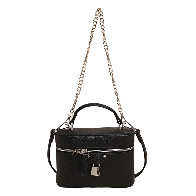 Bolso de cubo de moda coreana 2025 verano nuevo bolso de hombro con patrón de lichi bolso de mensajero de cadena de moda mujer