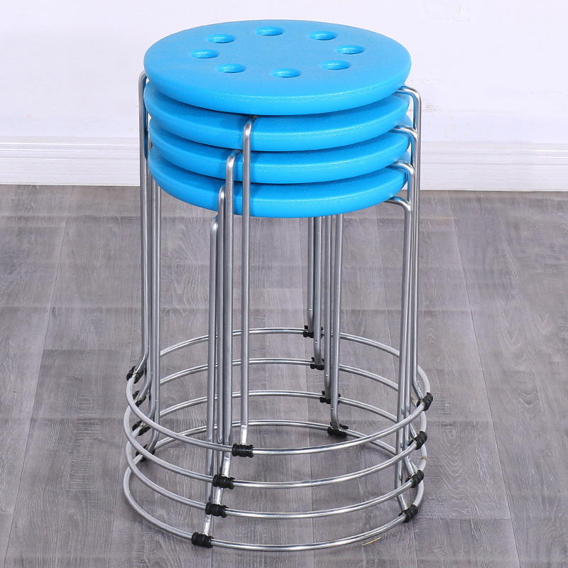 Taburetes redondos de madera sólida taburetes de acero inoxidable taburetes caseros apilables taburetes de hierro forjado dormitorio taburetes de comedor para adultos