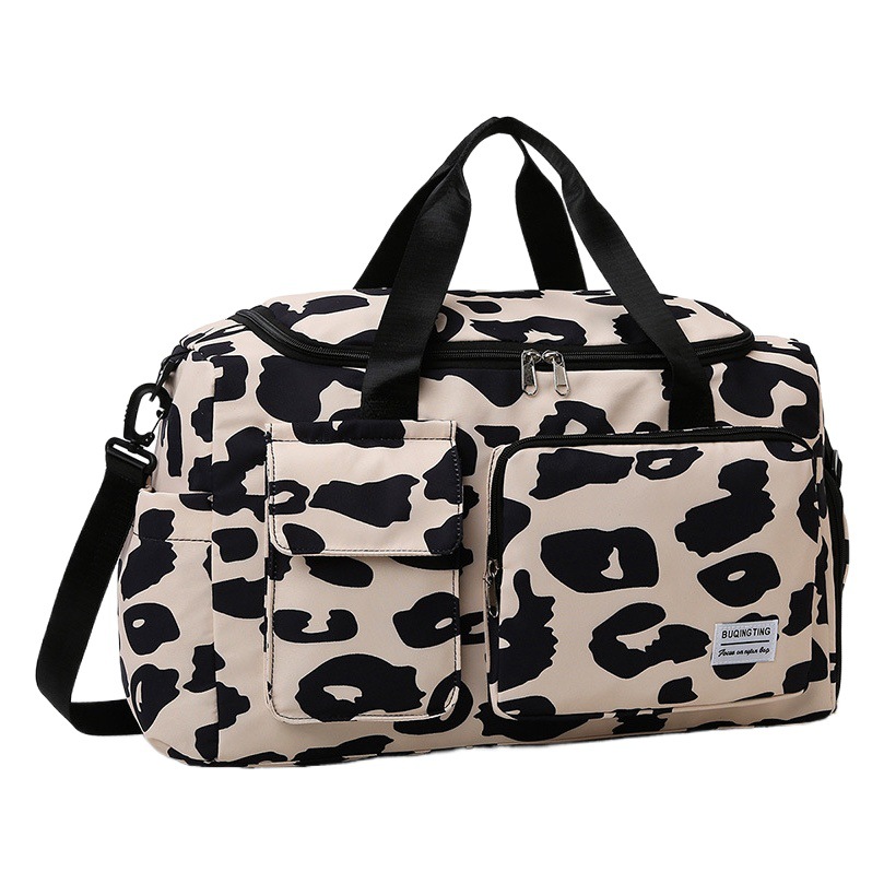 Travel bag large capacity personalized zebra pattern Oxford cloth portable yoga bag leopard print shoulder lightweight crossbody Fitness Bag