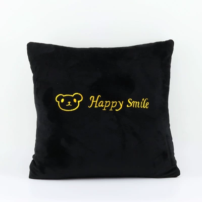 Use in All Seasons, Crystal Plush | Headrest - one-black-crystal-velvet-pillow-letter-bear-head