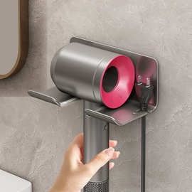 太空铝免打孔电吹风机架 卫生间浴室壁挂置物架收纳厕所置物架