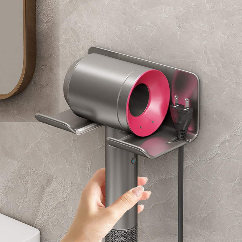 Space Aluminum Punch-free Hair Dryer Rack Toilet Bathroom Wall Hanging Rack Storage Toilet Rack
