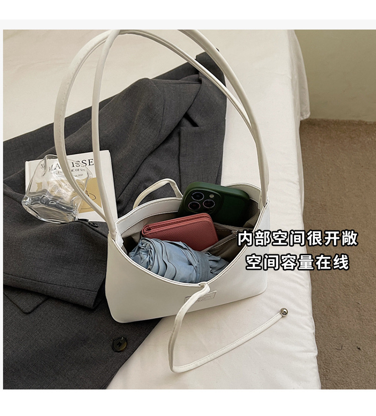 Women's fashion bucket bag 2025 new retro handbag, bow single-shoulder bag, solid color versatile underarm bag undefined