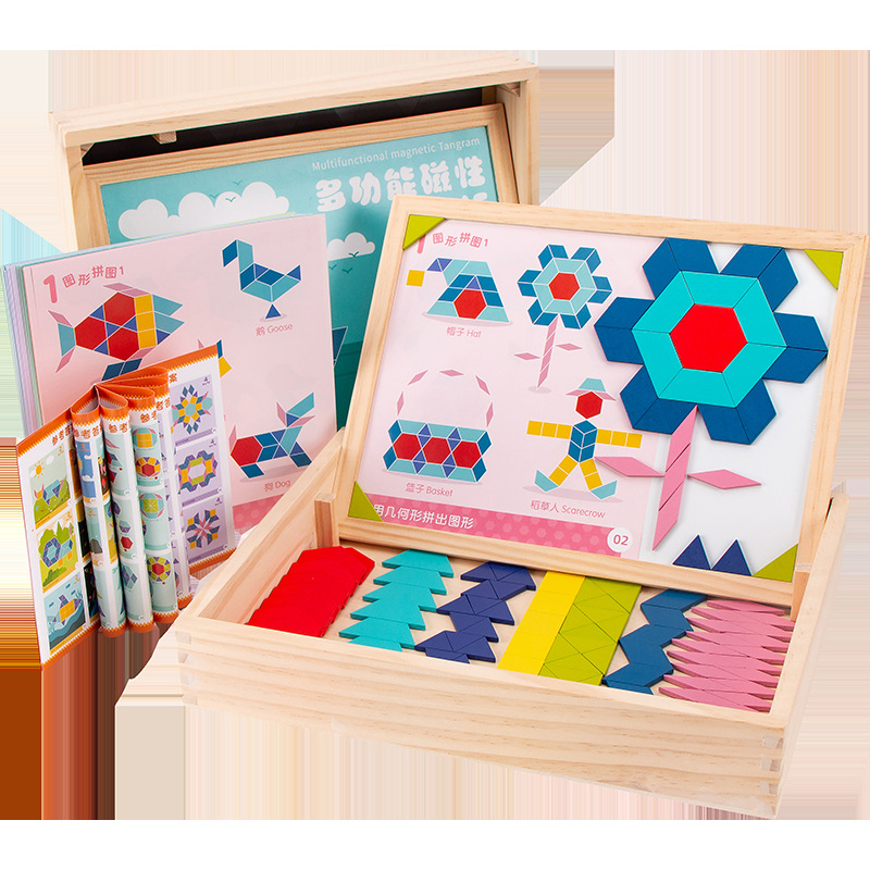 Tangram magnético multifuncional creativo de madera para niños