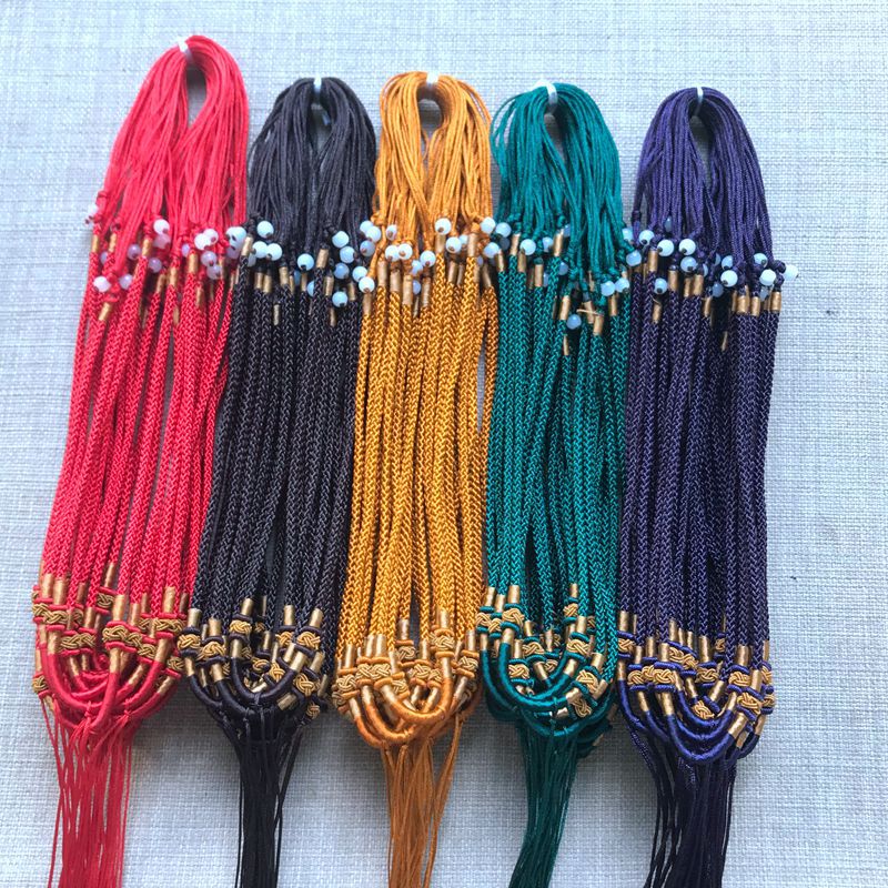 Classic Double Line Pineapple Buckle Pendant Rope Gold Silver Jewelry Necklace Rope Wholesale Jade Buddha Guanyin Pendant Rope Transfer Red Rope