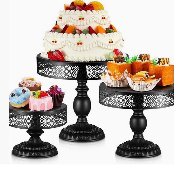 Transfronterizos metal dorado hierro forjado estante de pastel bandeja de pastel bandeja de frutas West Point bandeja de decoración de bodas dulces