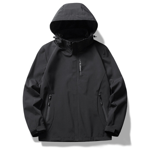 6266 Lightweight Single-Layer Hooded Solid-Color Waterproof Jacket for Women, Thin Single-Ply Windproof Coat for Men – 3-in-1 All-Terrain Mountaineering Suit